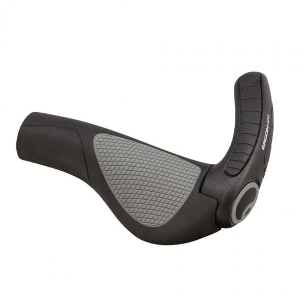 A single Ergon GP3 Grips is shown in black & grey rubber