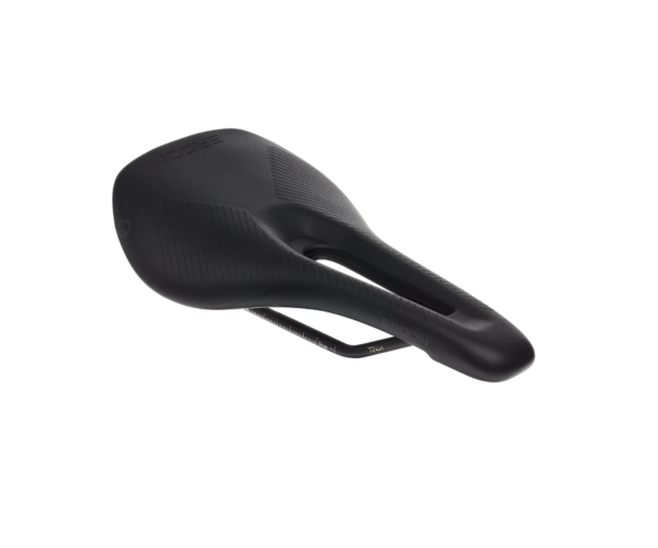 An Ergon SR Pro Women road saddle is shown in a black rubberized top with a central cutout