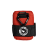 A small Ulac Radtail Verve bicycle saddle bag is shown in red lava colourway with a black carabiner on the front