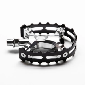 A black & silver MKS Bear Trap XC-III Pedal is shown looking like a real steel bear trap