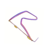 A Supacaz TiFly Electric Purple bottle cage is shown in an oil slick rainbow colourway